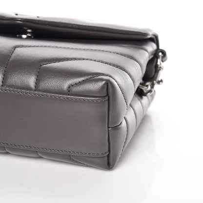Saint Laurent Calfskin Y Quilted Monogram Toy Loulou Crossbody Bag Asphalt 11 of 12