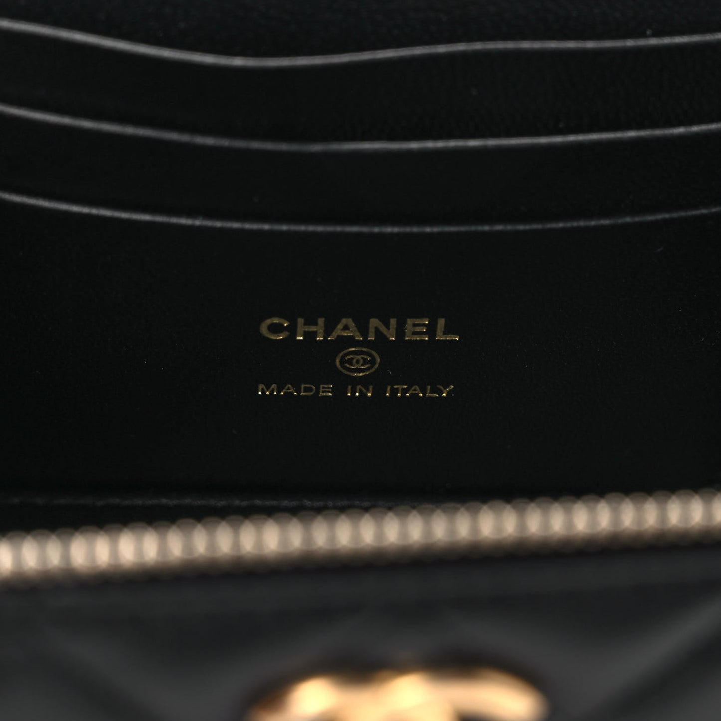 Lambskin Quilted Pick Me Up Vanity Case Black