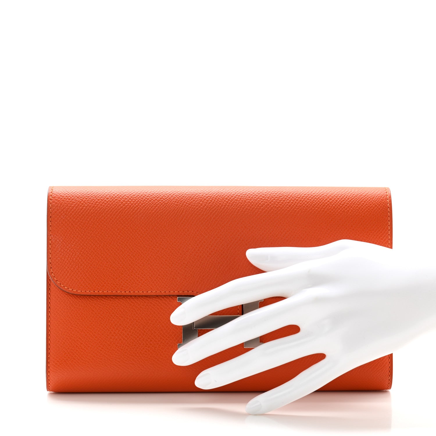 Hermes Epsom Constance Long Wallet Orange 2 of 7