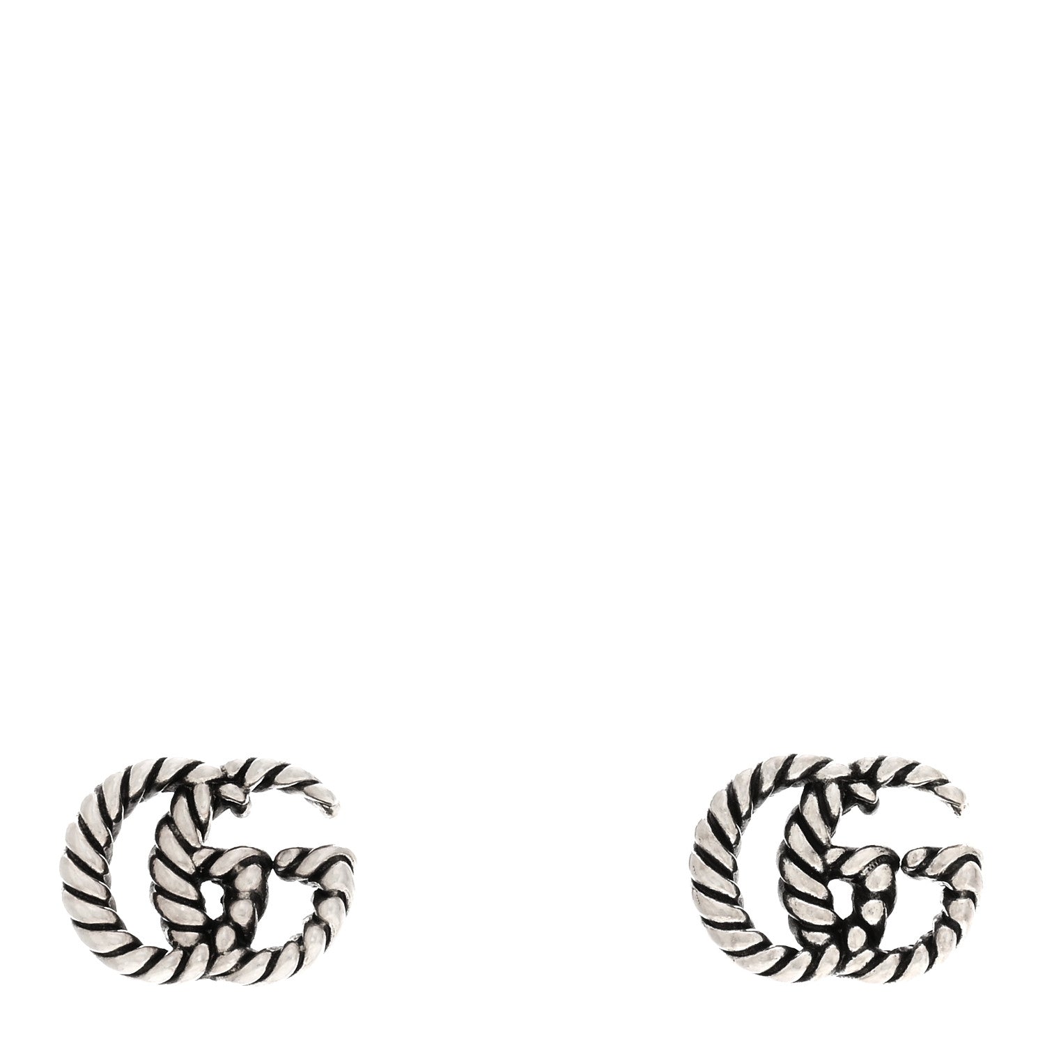 Gucci Sterling Silver Torchon Double G Earrings 1 of 4