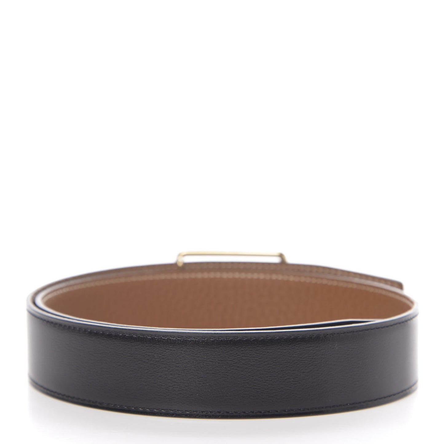 Togo Calfskin 38mm Oscar Belt 75 Gold Black
