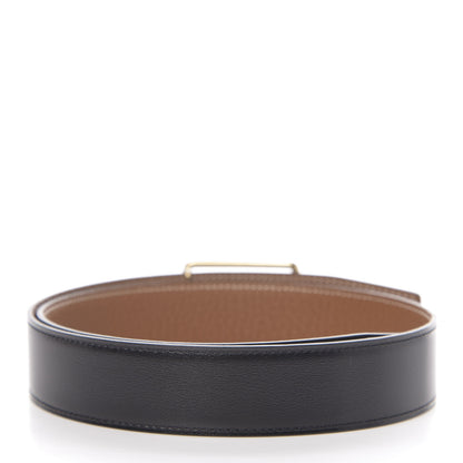 Hermes Togo Calfskin 38mm Oscar Belt 75 Gold Black 2 of 5