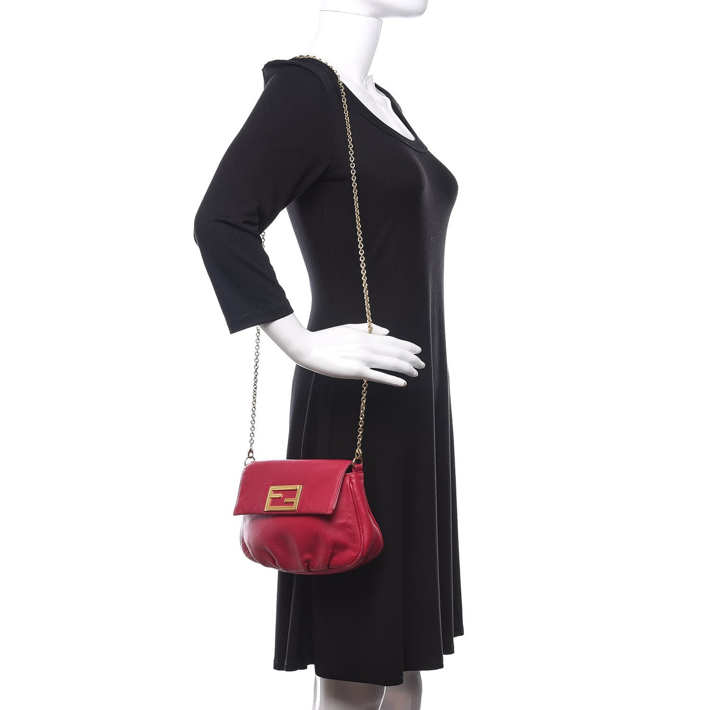 Nappa Fendista Pouchette Crossbody Fuxia Scuro
