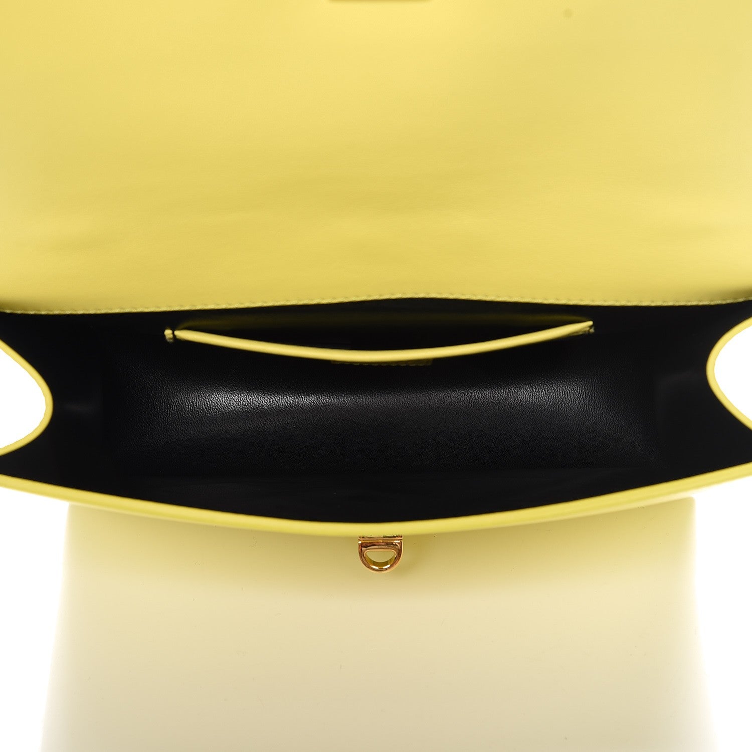 Versace Calfskin Signature Flap Bag Yellow 5 of 7