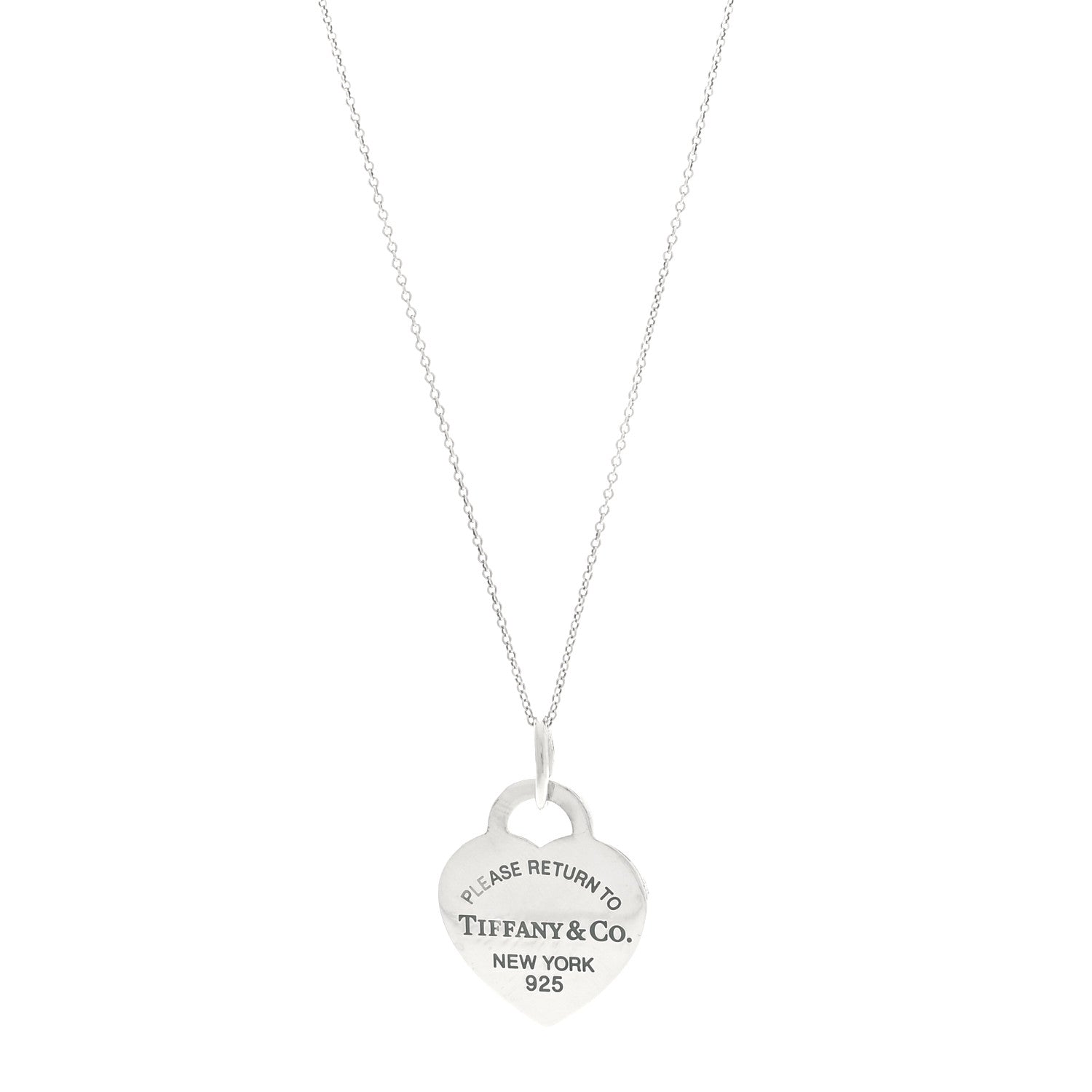 Tiffany Sterling Silver Enamel Medium Return To Tiffany Heart Pendant Ne 1 of 5