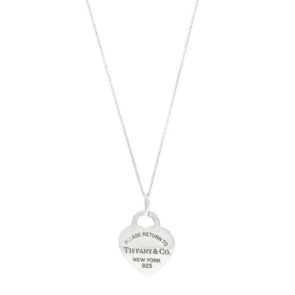 Tiffany Sterling Silver Enamel Medium Return To Tiffany Heart Pendant Ne 1 of 5