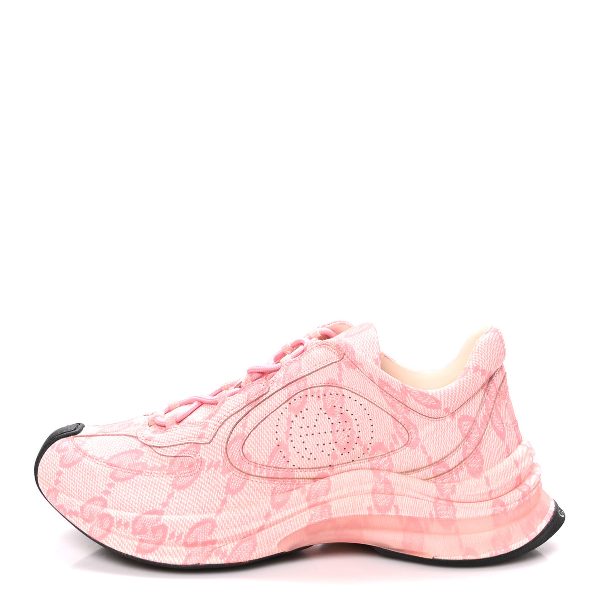 Gucci Ultralight Plume Calfskin Monogram Printed Womens Gucci Run Sneakers 39 Pale Pink 1 of 10