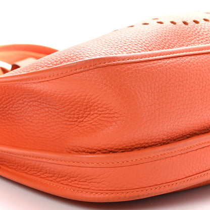 Hermes Taurillon Clemence Evelyne III GM Orange 10 of 11