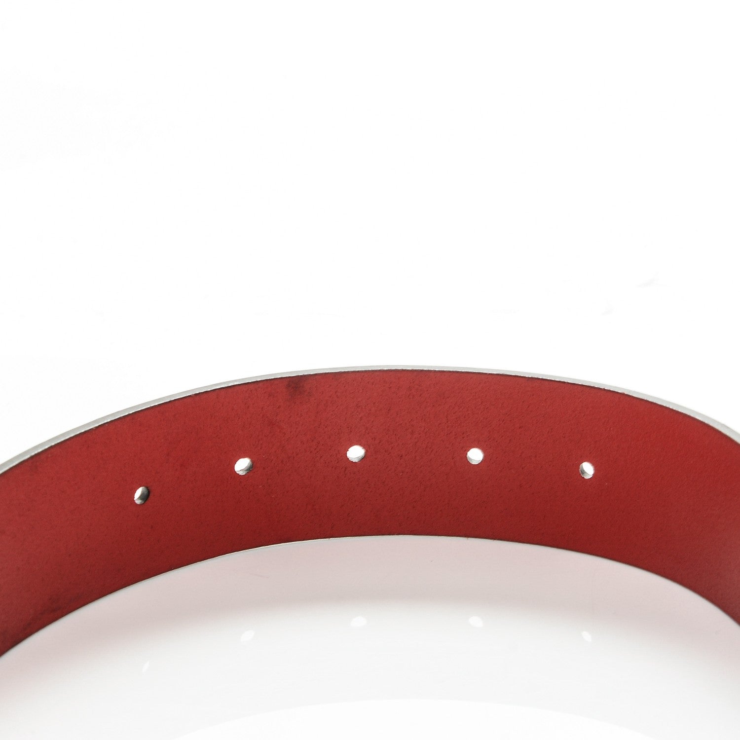 Gucci Selleria Calfskin Nickel Interlocking G 37mm Belt 95 38 Rosso 5 of 6