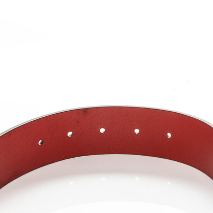 Gucci Selleria Calfskin Nickel Interlocking G 37mm Belt 95 38 Rosso 5 of 6