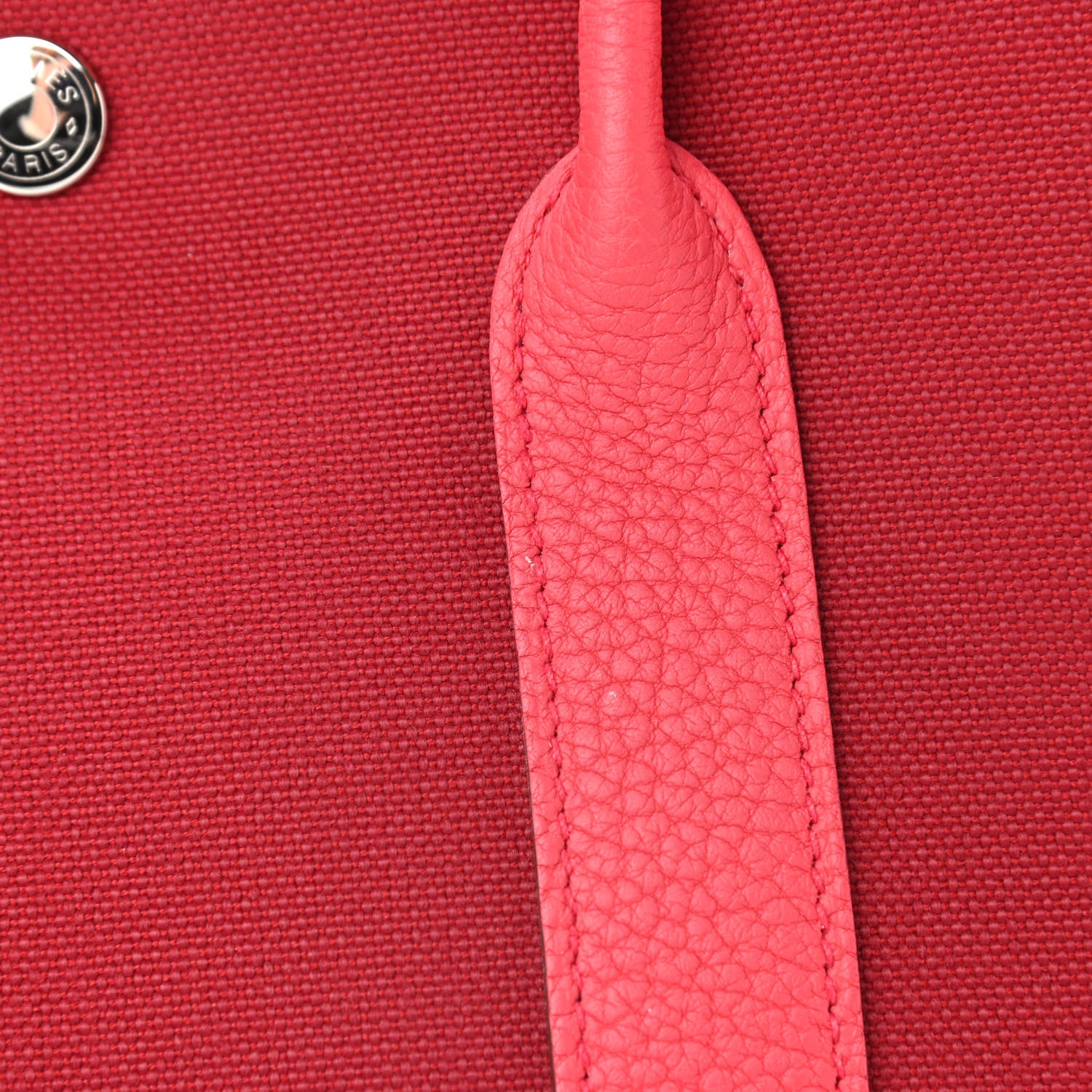 Hermes Toile Militaire Vache Country Garden Party Tote 30 Rouge Grenant Bougainvillea 15 of 17