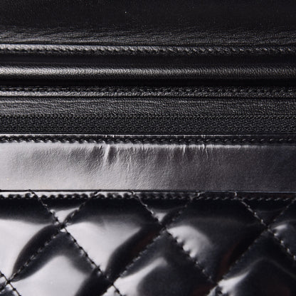 Chanel Glazed Calfskin Quilted Boy Wallet On Chain WOC Black 12 of 14