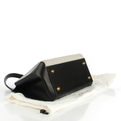 Celine Canvas Calfskin Small Bi-Color Edge Shoulder Bag Black 4 of 7