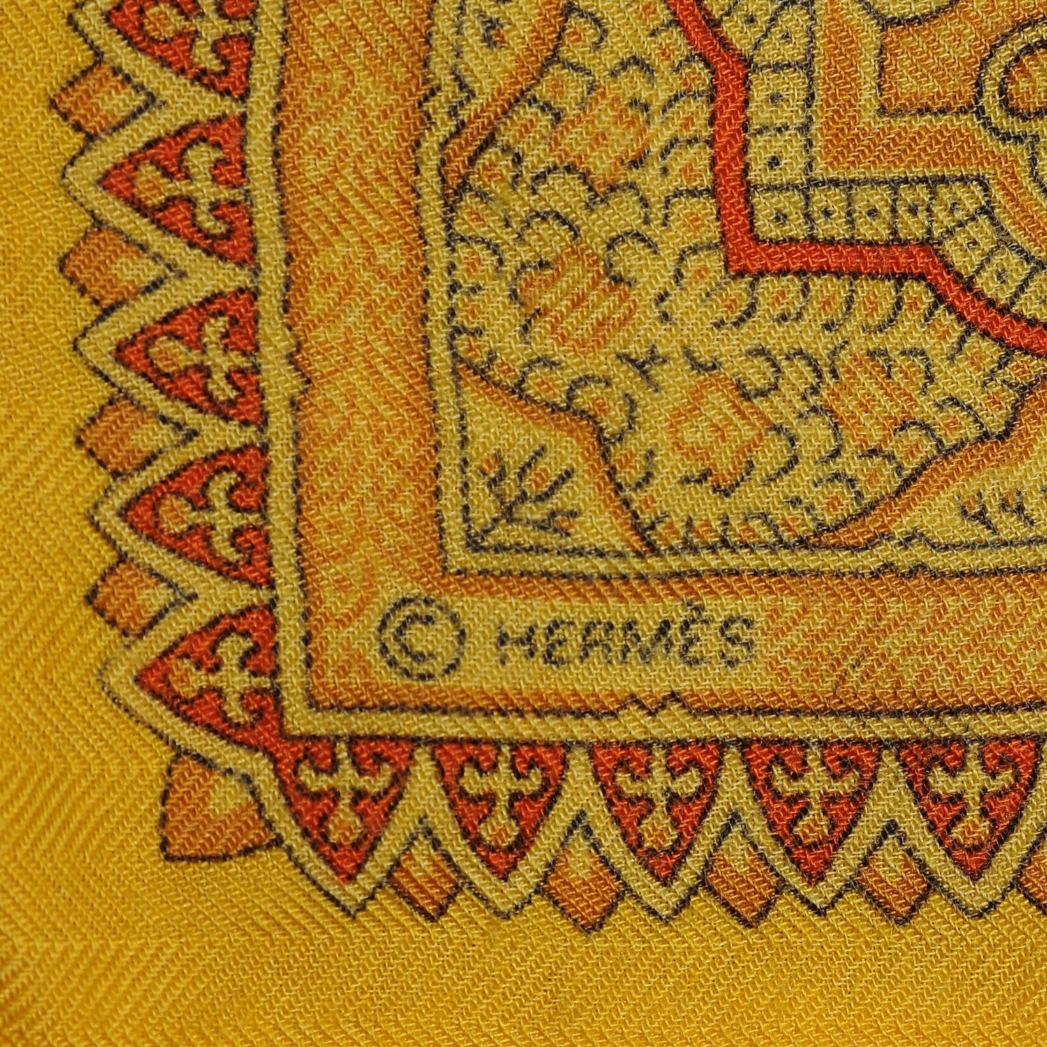 Hermes Cashmere Silk Ancien Shawl 140 6 of 6