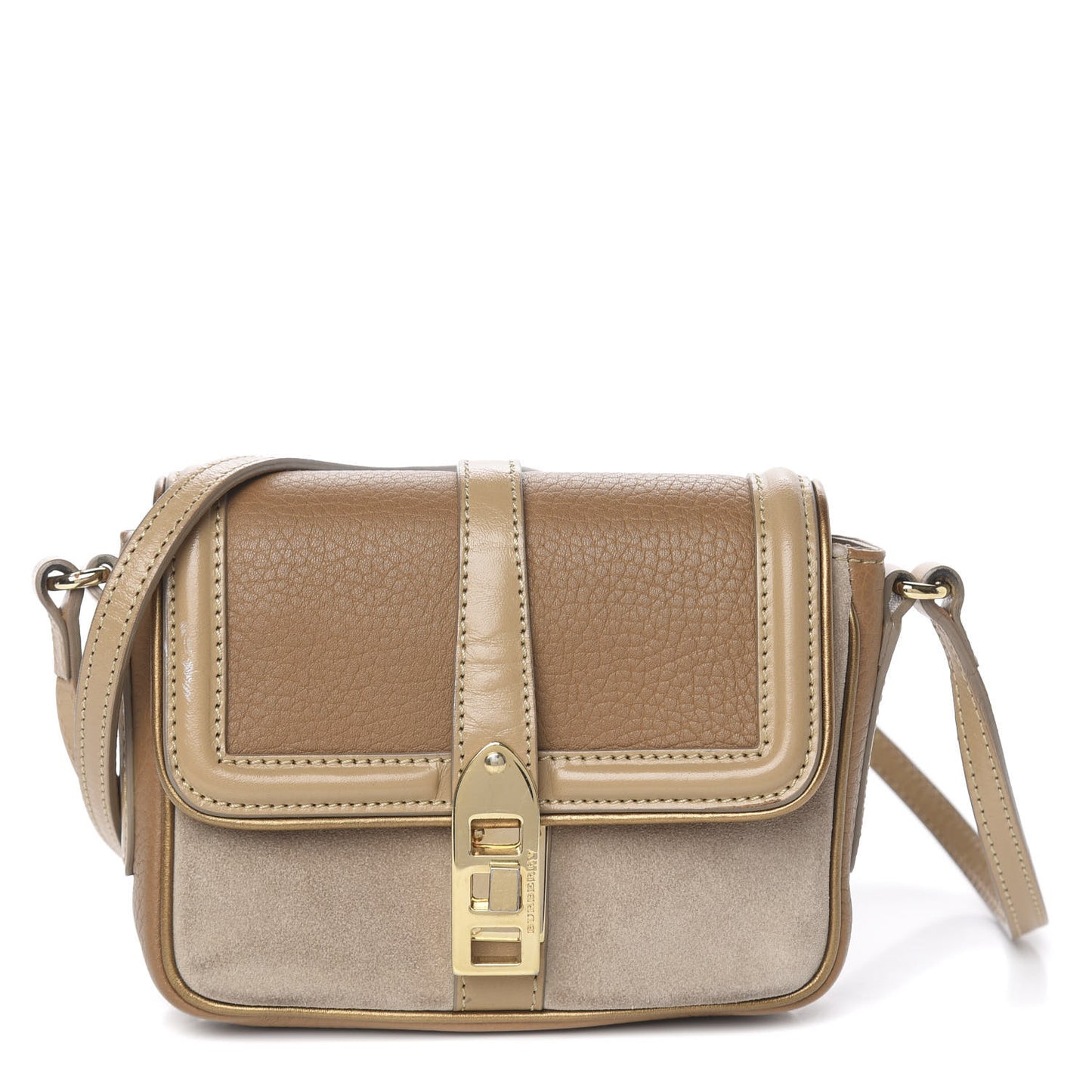 Metallic Grainy Calfskin Suede Mini Berkeley Crossbody Dark Caper