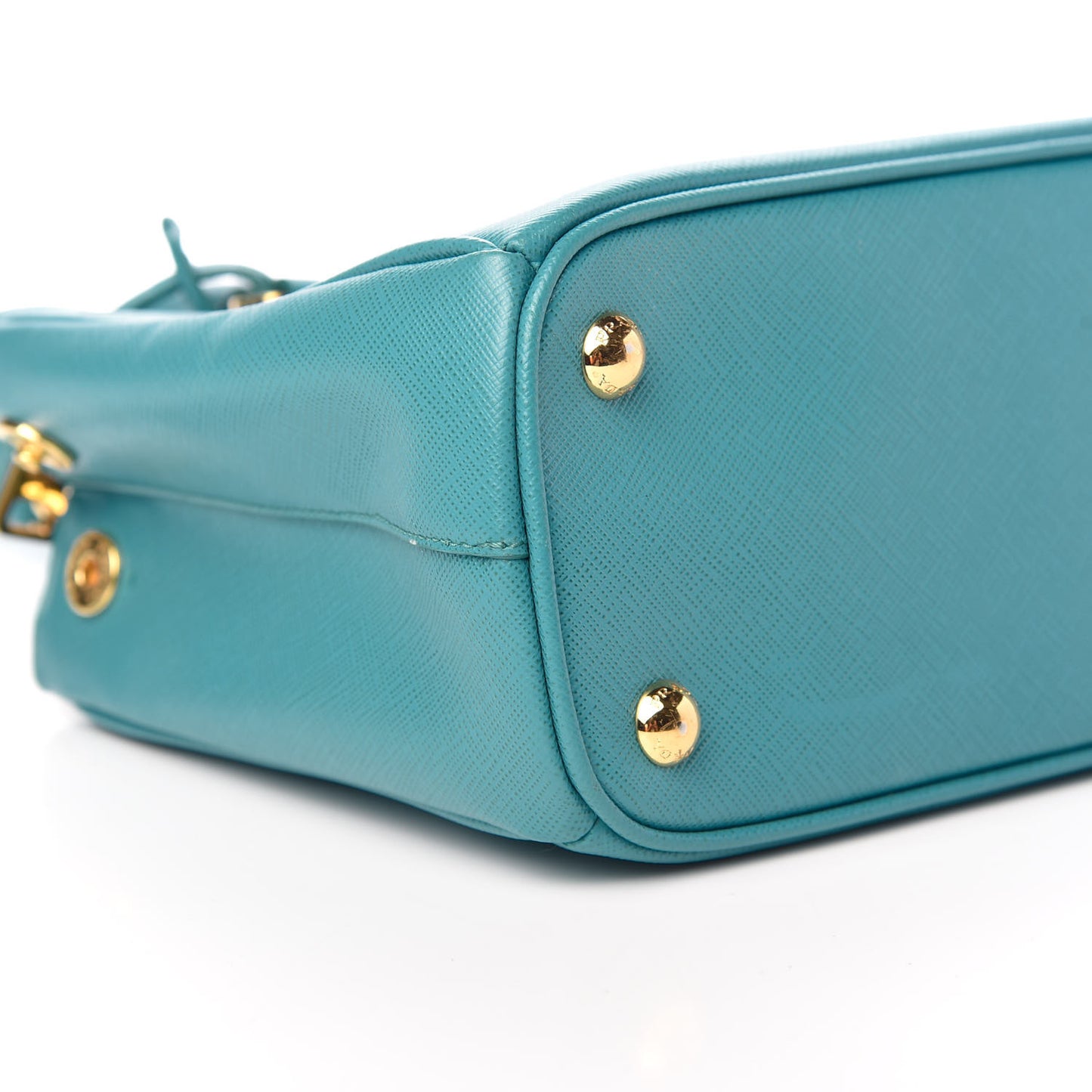 Saffiano Mini Galleria Double Zip Tote Turchese