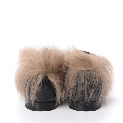 Gucci Malaga Kid Fur Womens Jordaan Loafers 37 Black Natural 6 of 9
