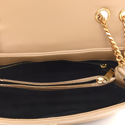 Saint Laurent Calfskin Y Quilted Monogram Medium Loulou Chain Satchel Dark Latte 5 of 9