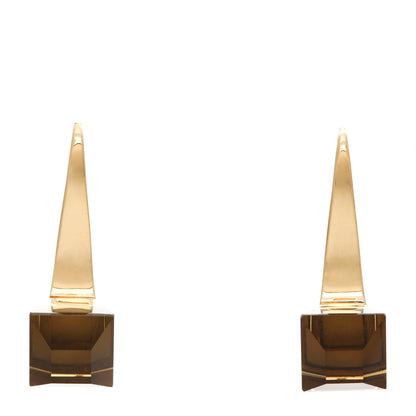 Gucci 18K Yellow Gold Smoky Quartz Chiodo Drop Earrings 1 of 6