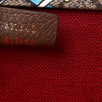 Gucci X DISNEY GG Supreme Monogram Donald Duck Retro Interlocking G Medium Savoy Suitcase Beige Multicolor New Acero 6 of 10