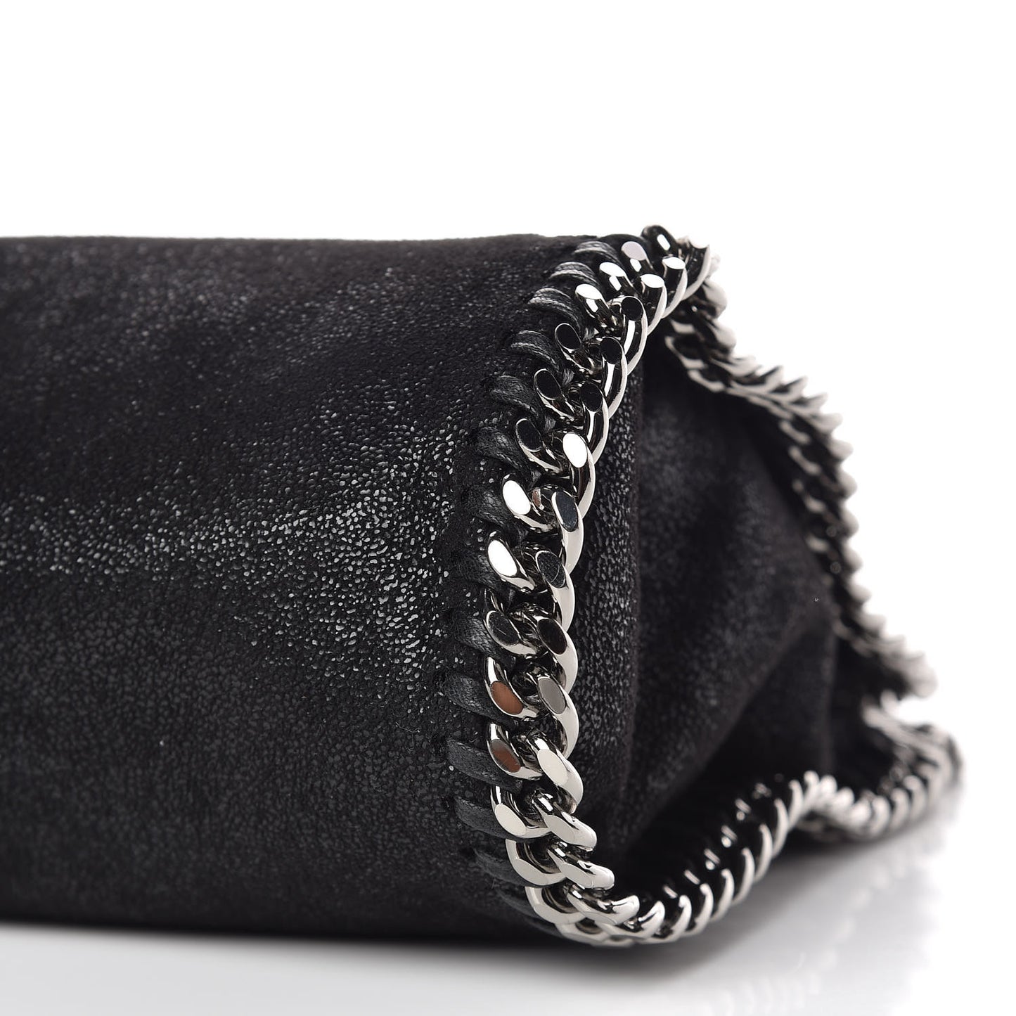 Shaggy Deer Mini Falabella Fold Over Tote Black