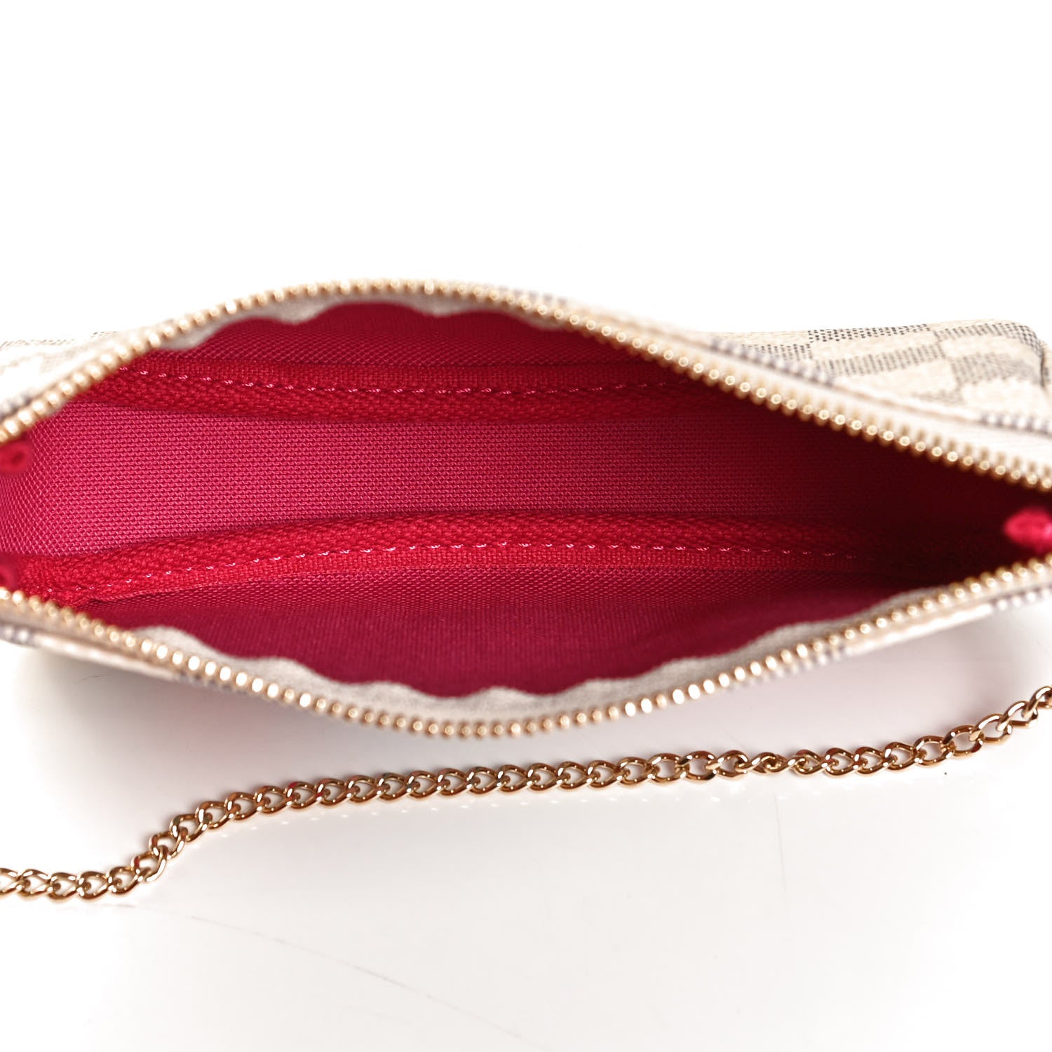 Louis Vuitton Damier Azur 2021 Christmas Animation Hollywood Mini Pochette Accessories Fuchsia 5 of 11