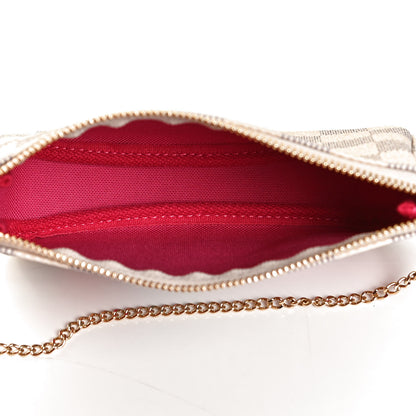 Louis Vuitton Damier Azur 2021 Christmas Animation Hollywood Mini Pochette Accessories Fuchsia 5 of 11
