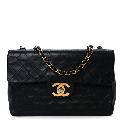 Chanel Lambskin Quilted XL Jumbo Single Flap Black 1 of 12