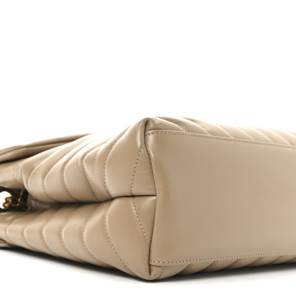 Saint Laurent Calfskin Y Quilted Monogram Medium Loulou Chain Satchel Natural Tan 9 of 10