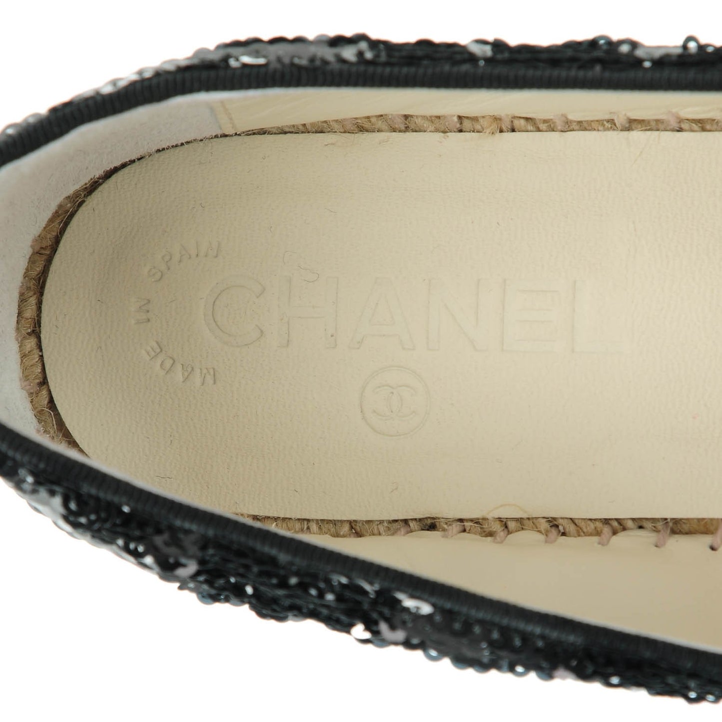 Patent Sequin CC Espadrilles 39 Black