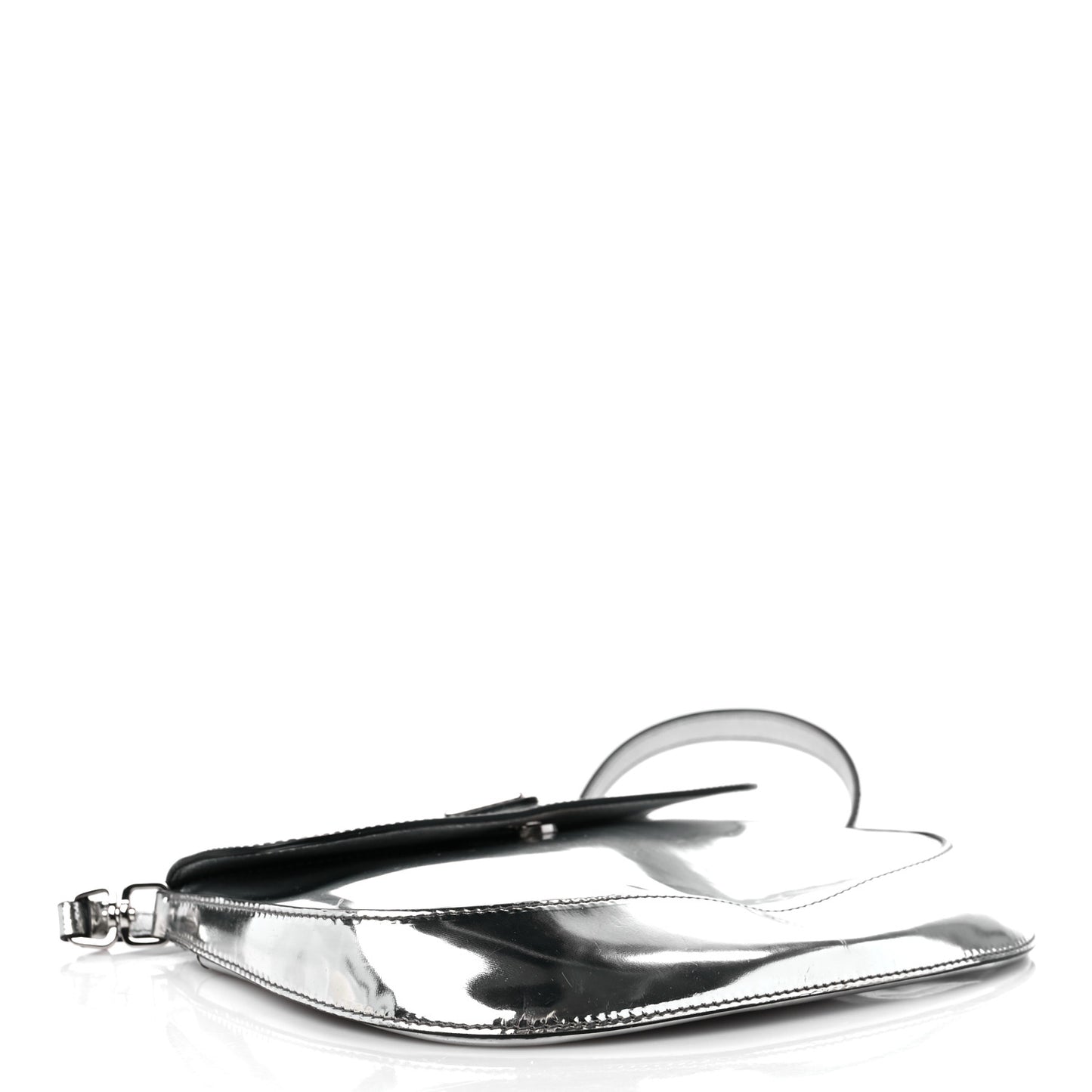Spazzolato Cleo Flap Shoulder Bag Argento