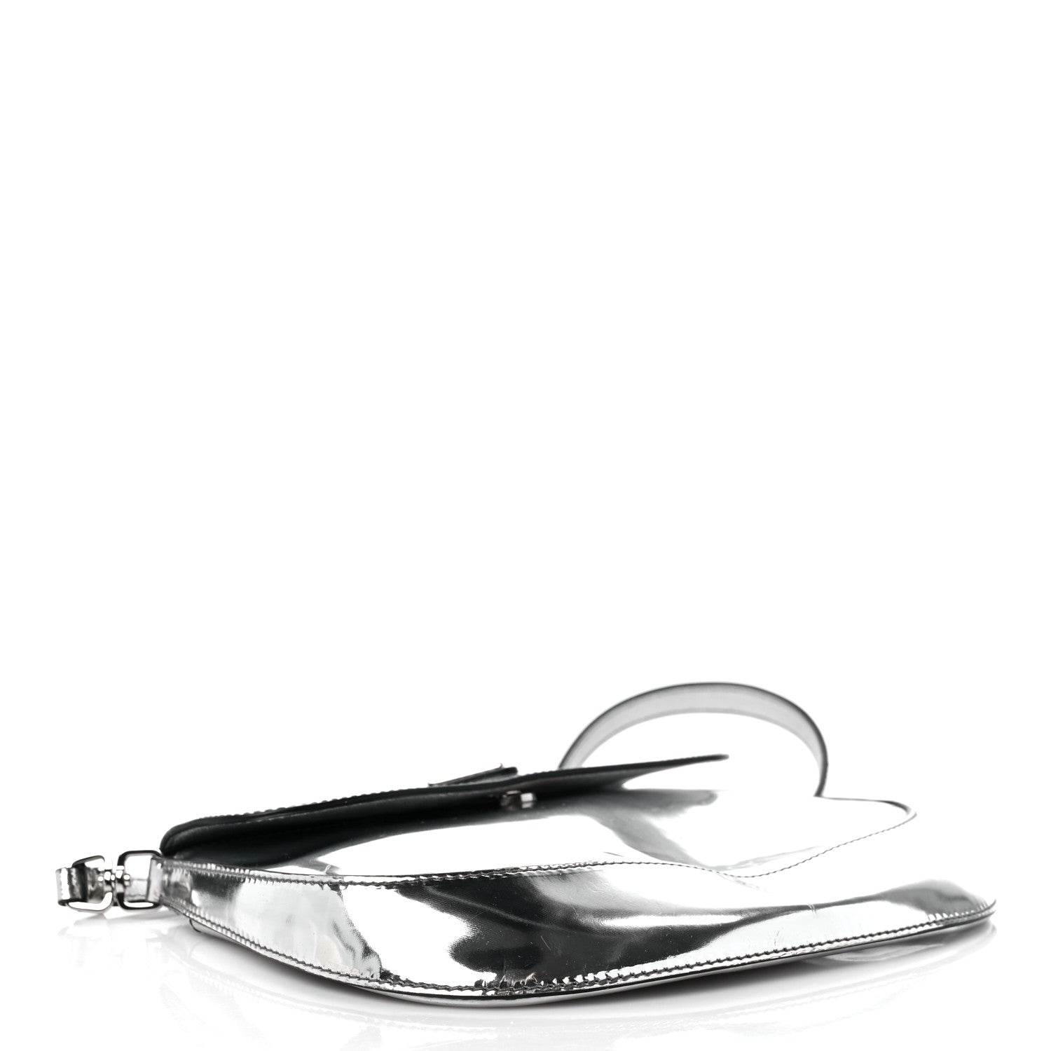 Prada Spazzolato Cleo Flap Shoulder Bag Argento 4 of 16