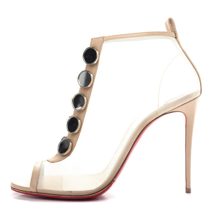 Christian Louboutin Mesh Nappa Marikate 100 Ankle Boots 40.5 Nude 1 of 10