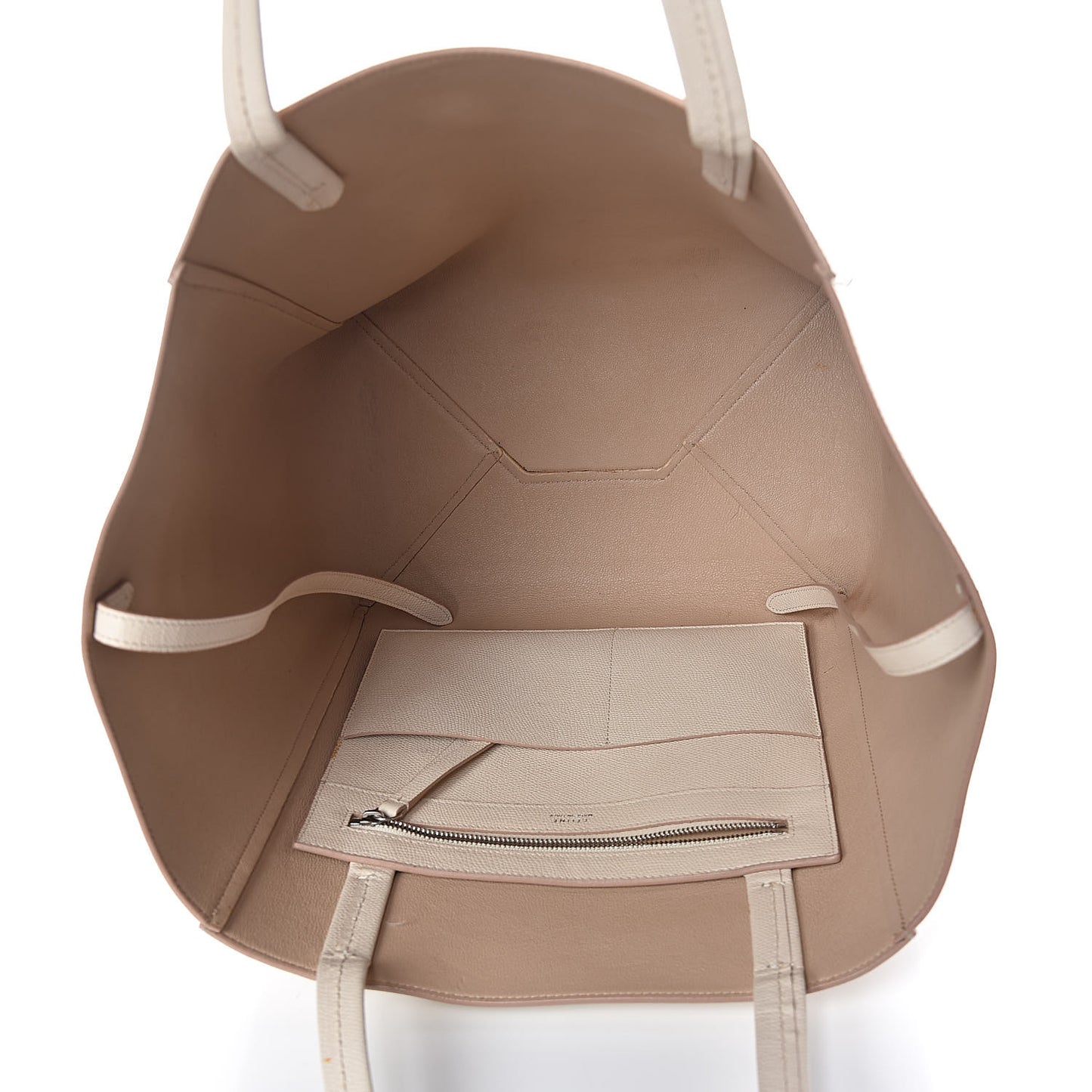 Grained Calfskin Medium Horizontal Cabas Phantom White