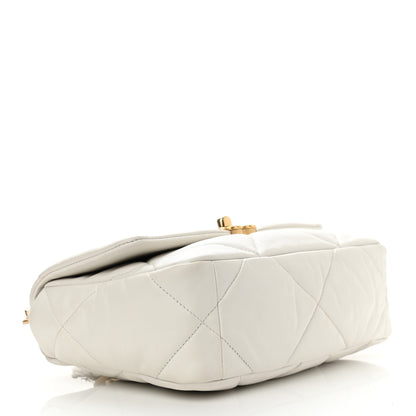 Chanel Goatskin Quilted Medium Chanel 19 Flap White 4 of 11