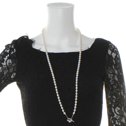 Tiffany Sterling Silver Pearl Elsa Peretti Open Heart Necklace 2 of 6