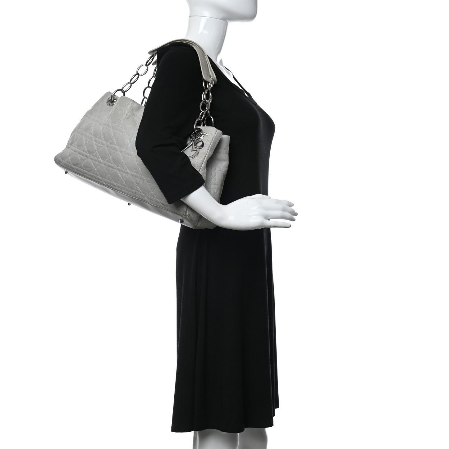 Lambskin Cannage Soft East West Tote White