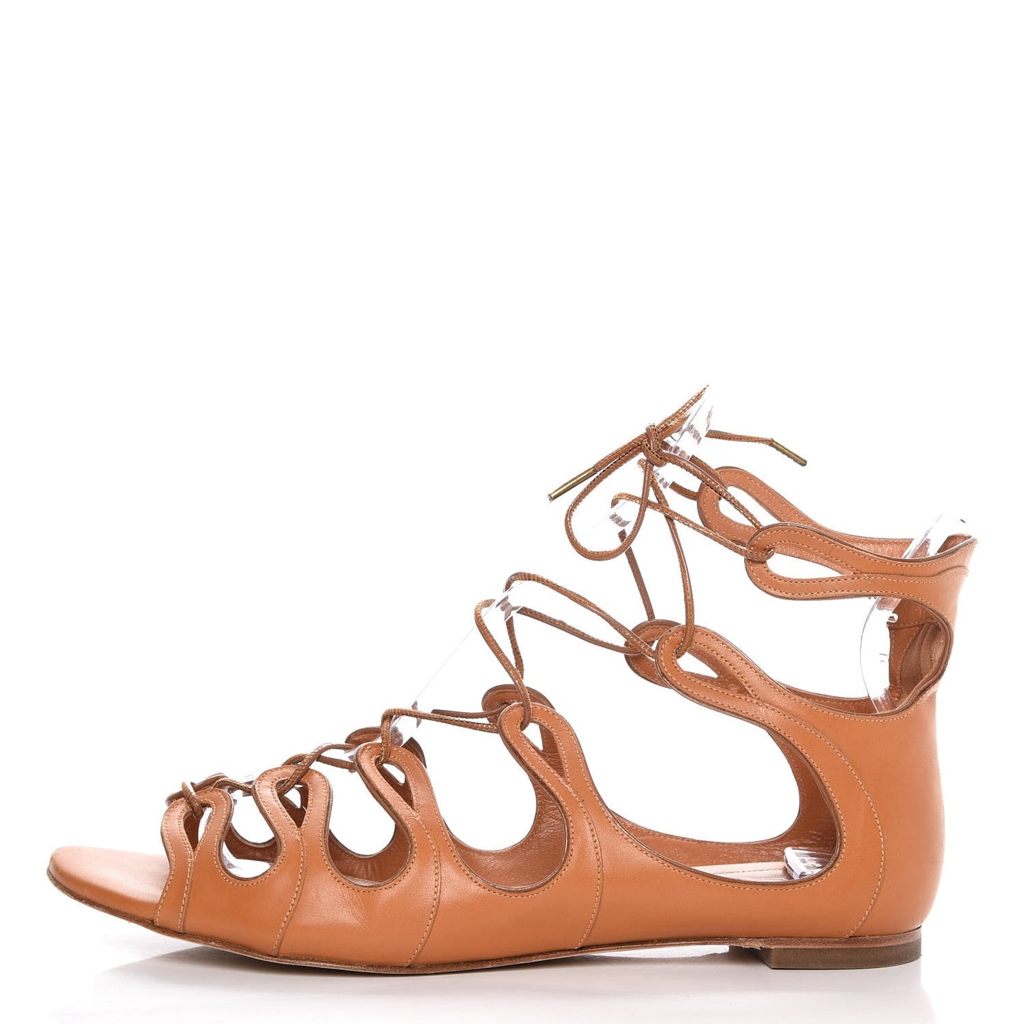 Caflskin Lace Up Gladiator Sandals 37.5 Tan