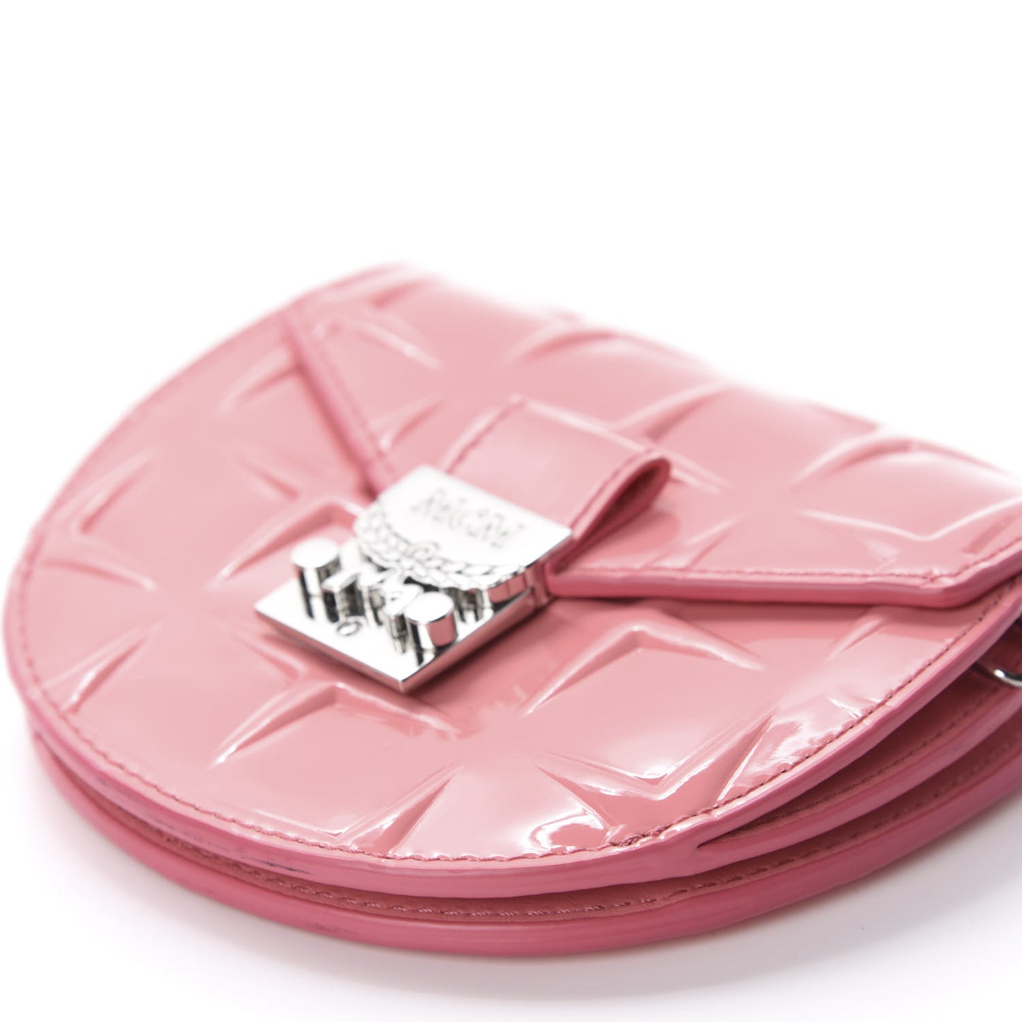 Diamond Patent Patricia Round Crossbody Bag Salmon Rose