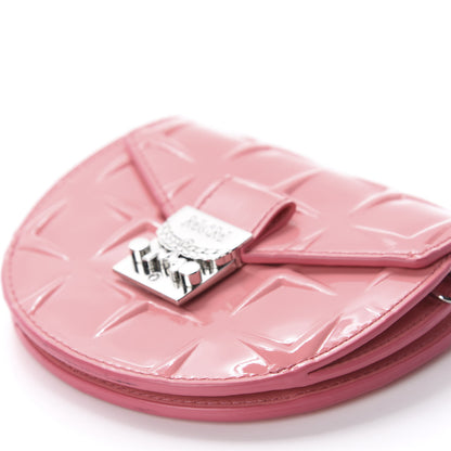 MCM Diamond Patent Patricia Round Crossbody Bag Salmon Rose 7 of 12