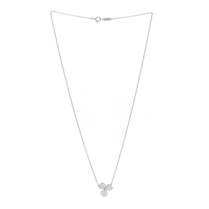 Tiffany Platinum Diamond .17ctw Small Paper Flowers Pendant Necklace 3 of 6