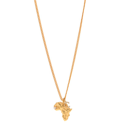 Chanel Crystal Pearl CC Africa Pendant Necklace Gold White 1 of 6