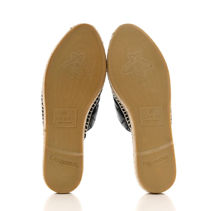 Gucci Nappa Matelasse GG Marmont Espadrille Slippers 36 Black 5 of 11