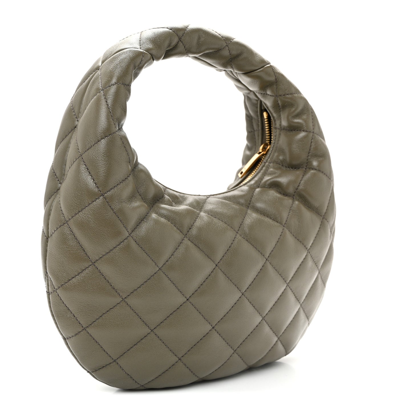Lambskin Quilted Icarino Bag Dark Strong Moss