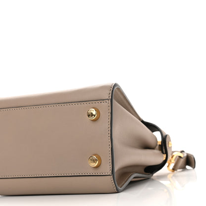 Fendi Vitello Tahiti Burro Medium Peekaboo Iconic Essentially Satchel Tortora Black 9 of 11