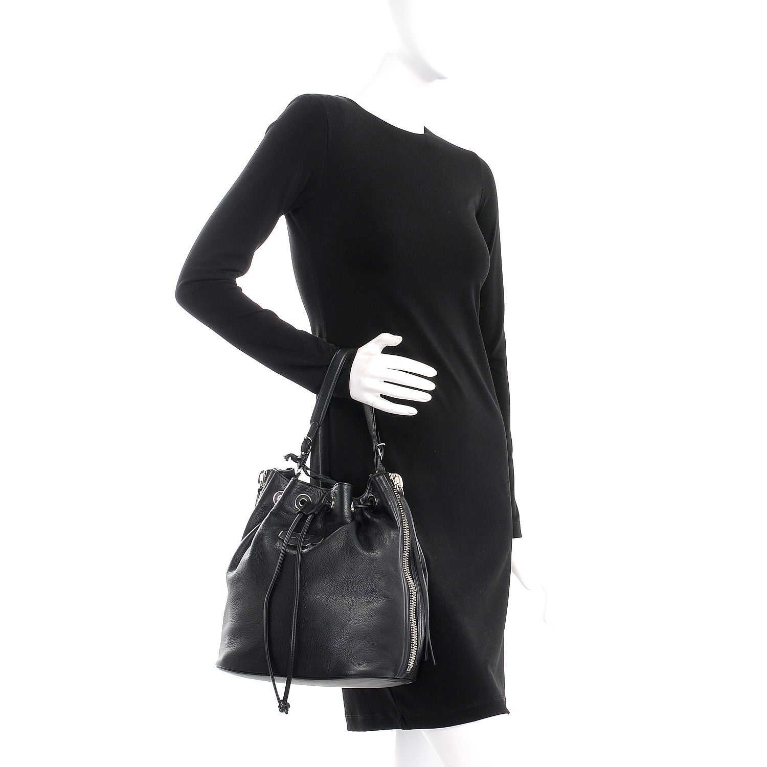 Balenciaga Veau Papier Plate Small Bucket Bag Black 3 of 8