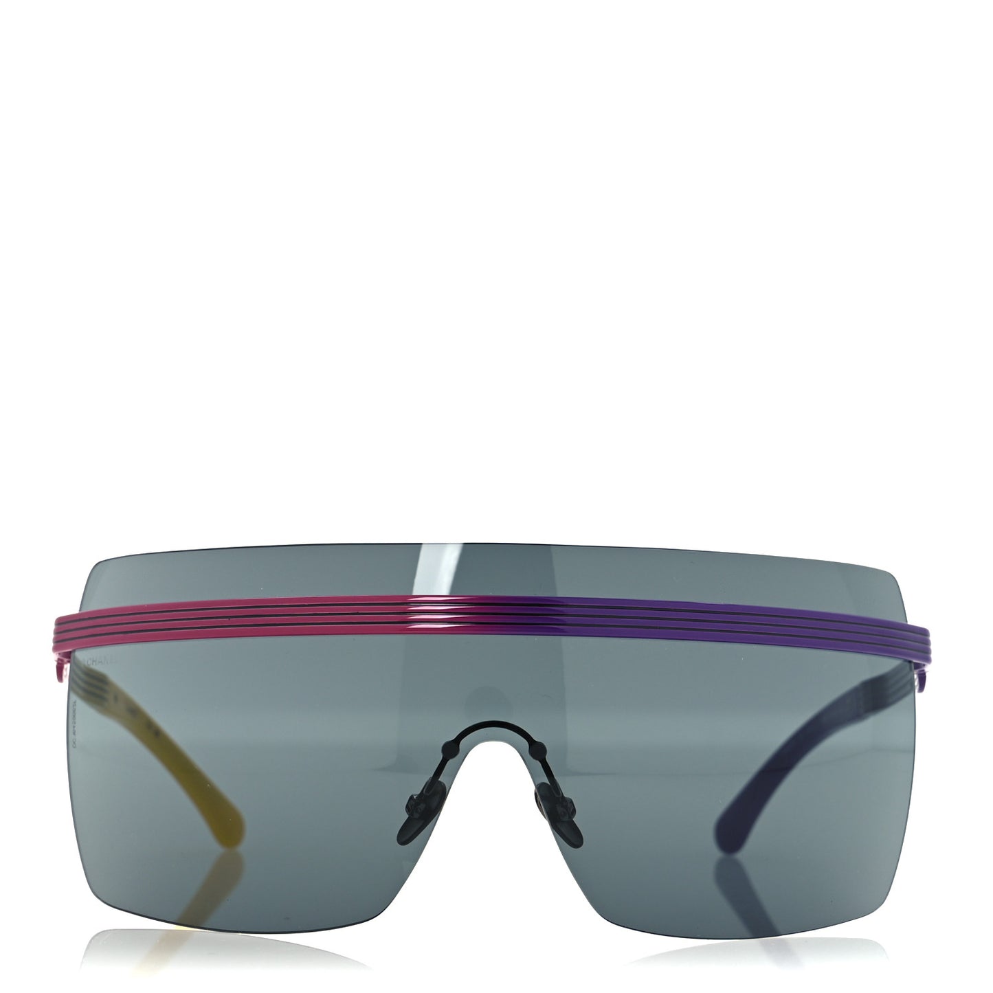Metal Graphic Lines Shield Sunglasses 71586 Purple Pink