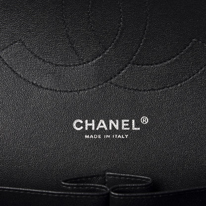Chanel Shiny Distressed Calfskin Quilted Jumbo Double Flap So Black 8 of 11
