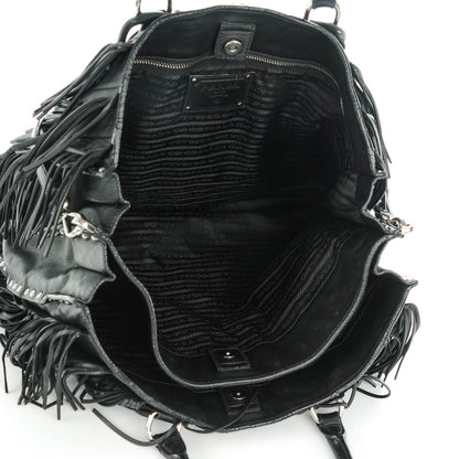 Prada Nappa Fringe Tote Nero Black 5 of 11