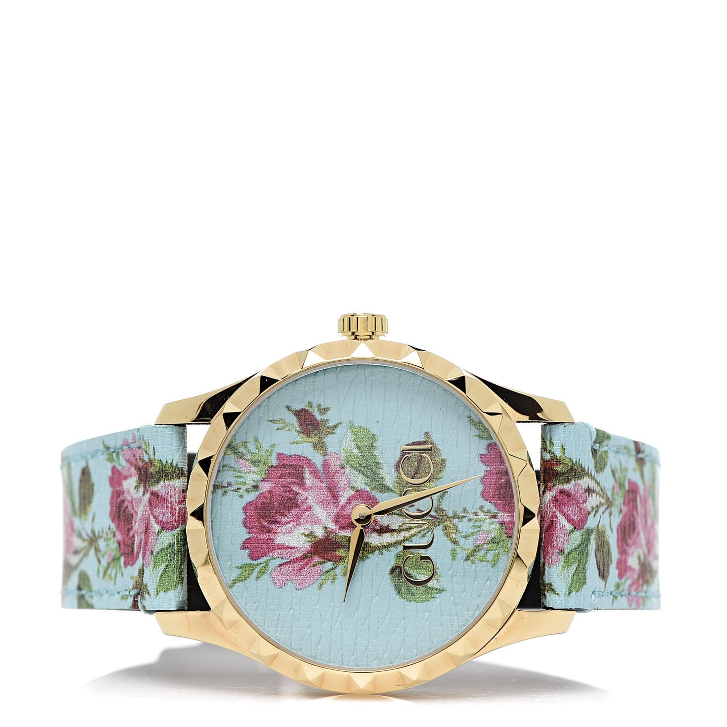 Stainless Steel Calfskin 38mm G-Timeless Floral Quartz Watch Blue